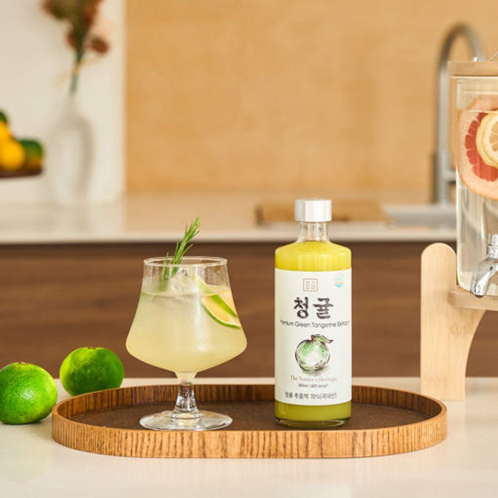 [CheongSum] Whole blended & Pressed GREEN TANGERINE 360ml-fruit extract juice-Made in Korea
