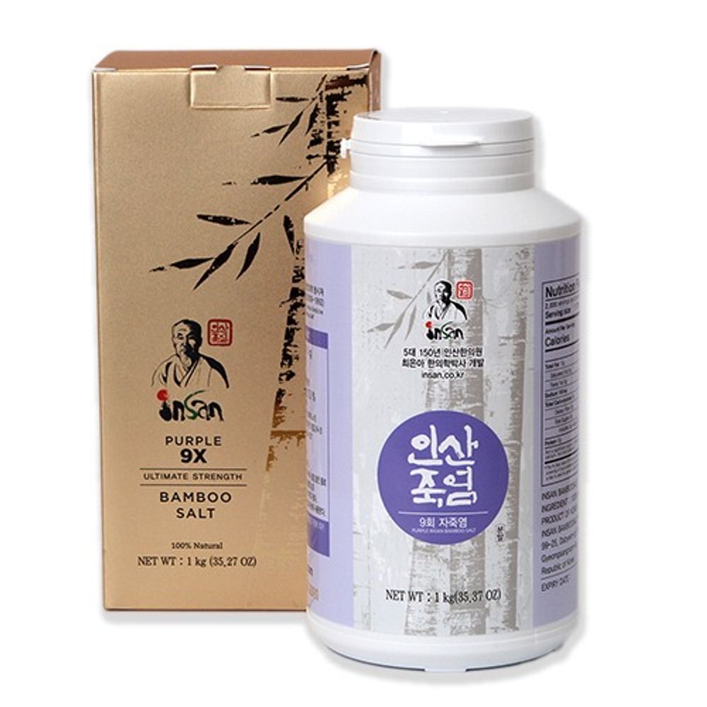 [INSAN BAMBOO SALT] Insan Roasted Purple Bamboo Salt (Powder) 1kg _ Mineral-Rich Antioxidant Salt _  Made in Korea