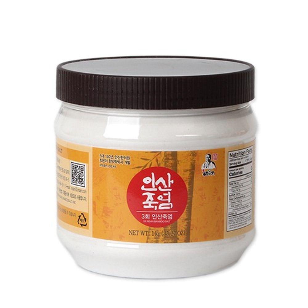 [INSAN BAMBOO SALT] 3-Times Roasted – Powder Type 1kg _ Alkaline Traditional Health Salt with Antioxidant Benefits _ Made in Korea