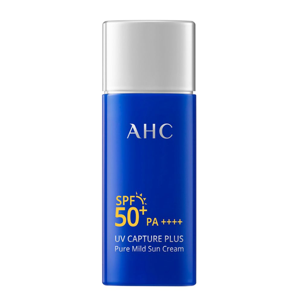 AHC UV Capture Plus Pure Mild Sun Cream 50ml (SPF50+ PA++++), Non-sticky, Skin-soothing, Moisturizing Sunblock with Plant-derived Centella Ssiatica and Green Tea Extract _ Made in Korea