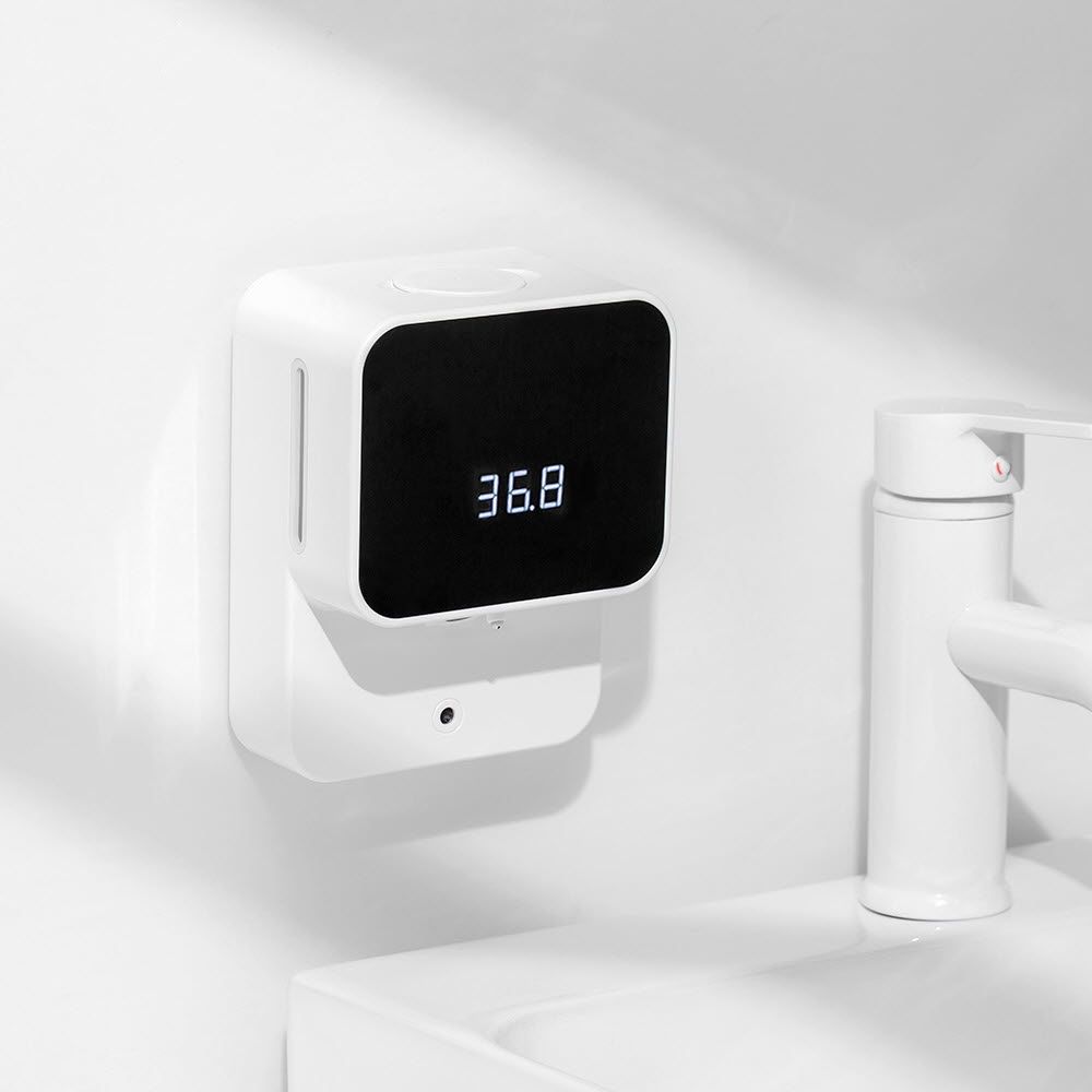 iRiver Wall-mounted Automatic Hand Sanitizer Dispenser IR-D900, body temperature measurement, non-contact infrared sensor, foam spray type, various detergent compatibility