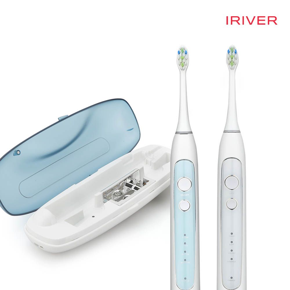 iRiver Rechargeable Sonic Electric Toothbrush Sterilization Set IST-2500 + OTS-100, Dupont toothbrush head, fully waterproof, 2-minute auto timer, 4 modes, wireless charging