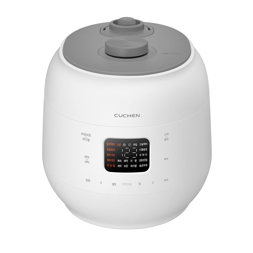 [CUCHEN] THE Fit Dual Pressure CRS-FWD1042W-Heating Pressure Rice Cooker 10 Cup (Uncooked), Easy Open Handle, High/Non-Pressure, Auto Steam Clean-Made in Korea