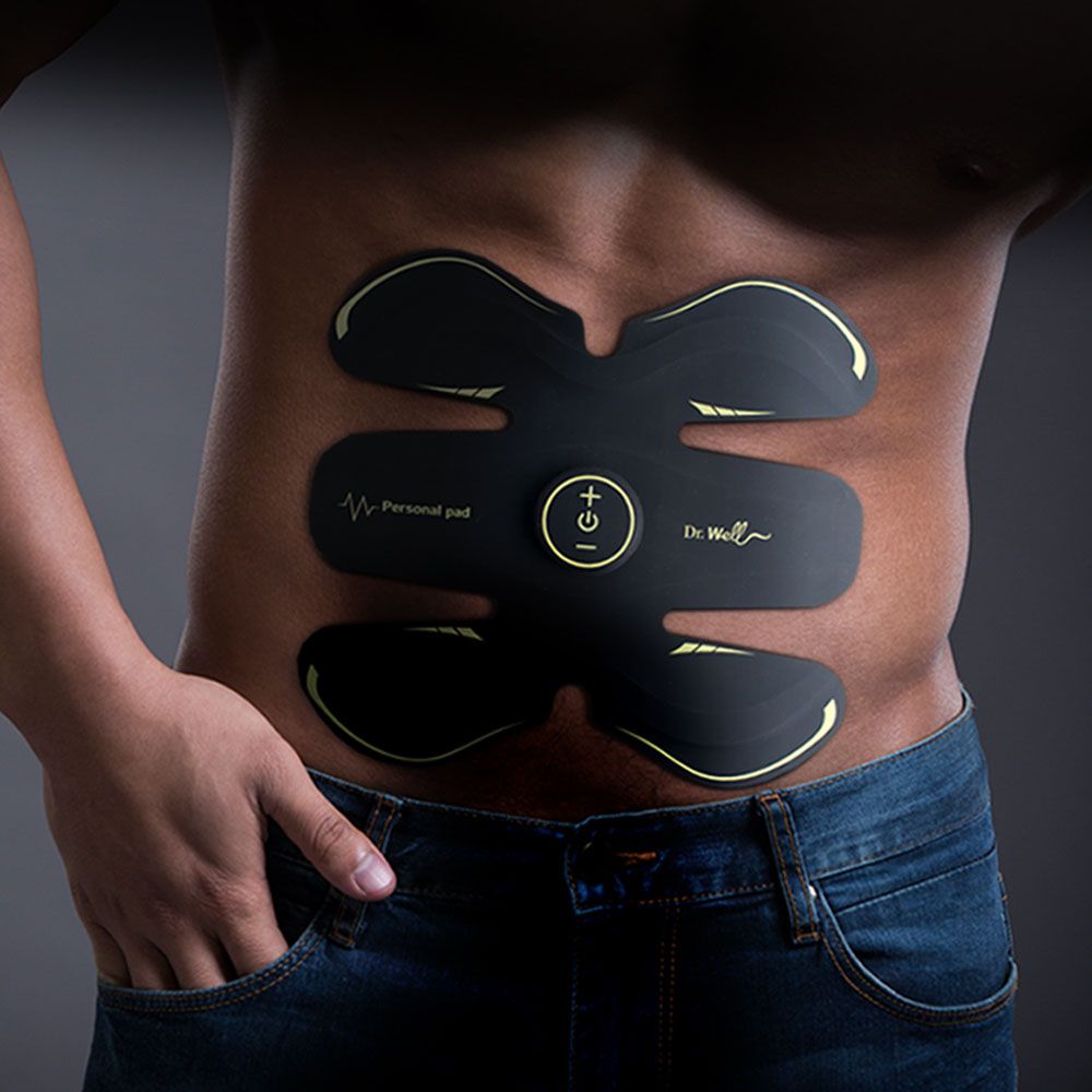 Dr. Well Six Pack Low Frequency Massage Pad DWH-303, EMS massager, 3 Step massage mode, 15 levels of intensity, ultra-light and slim portable massager