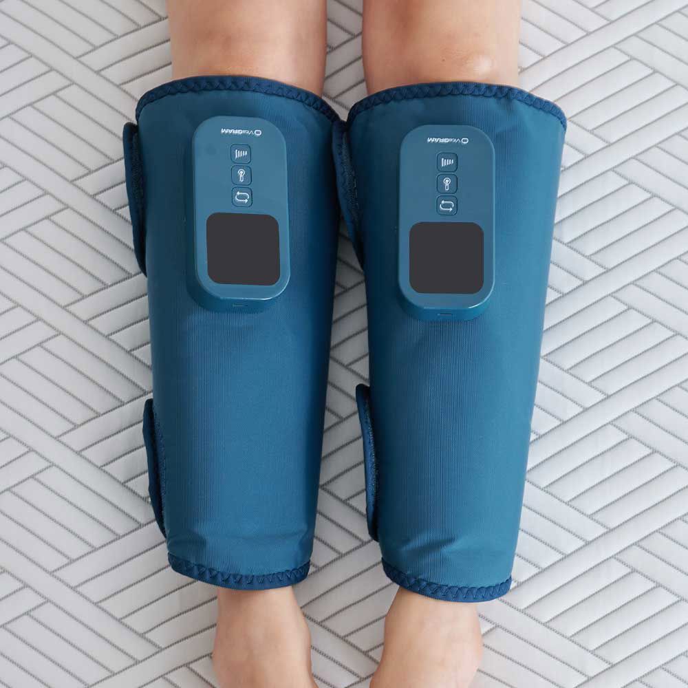 [VitaGRAM] Upgraded version Calf Air Compression Massager with Heat VG-LAM2311 (Pair)-Leg Massager for Circulation, 3 Intensities, 3 Modes, Muscle Relaxation