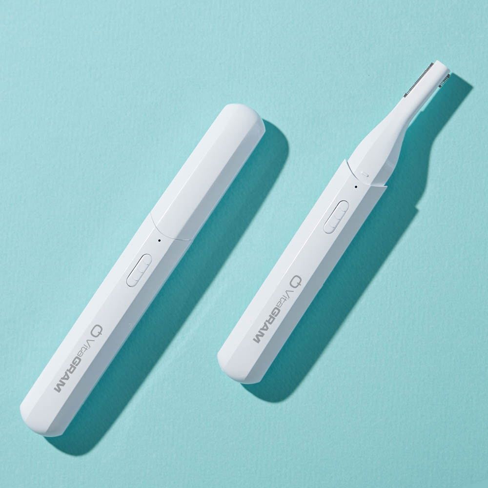 VITAGRAM Rechargeable Electric Eyebrow Trimmer Portable Painless Facial Hair Remover with Stainless Steel Blades and USB Charging