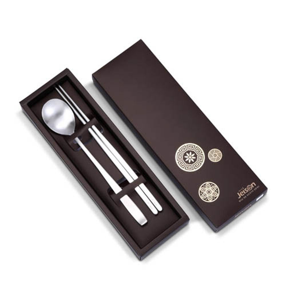 [JEISON] RA2  R-Series Rectangular Vacuum Chopsticks  and spoon 1 Person Set, Made in Korea