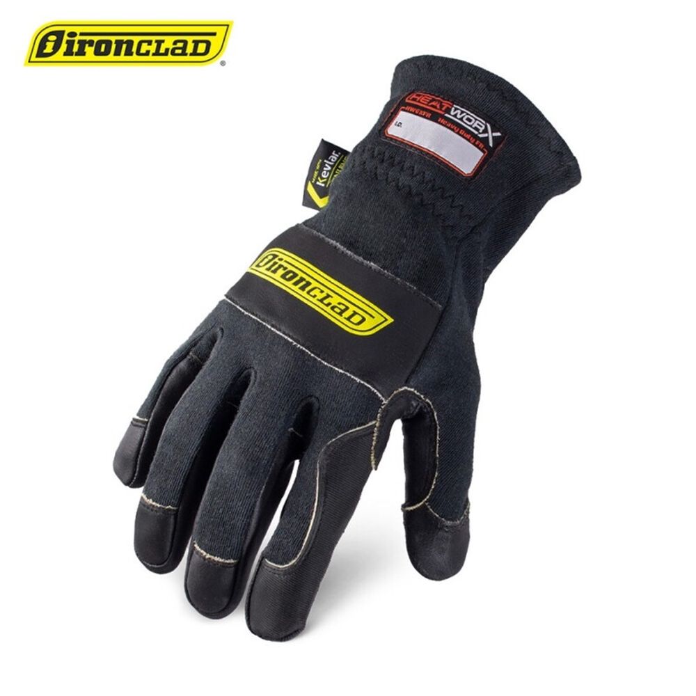 IRONCLAD Heatworks Heavy Duty Safety Gloves, FR, up to 315°C (600°F), Industrial / Flame Retardant Gloves, Kevlar Yarn / Outer Shell - Silicone (Palm)