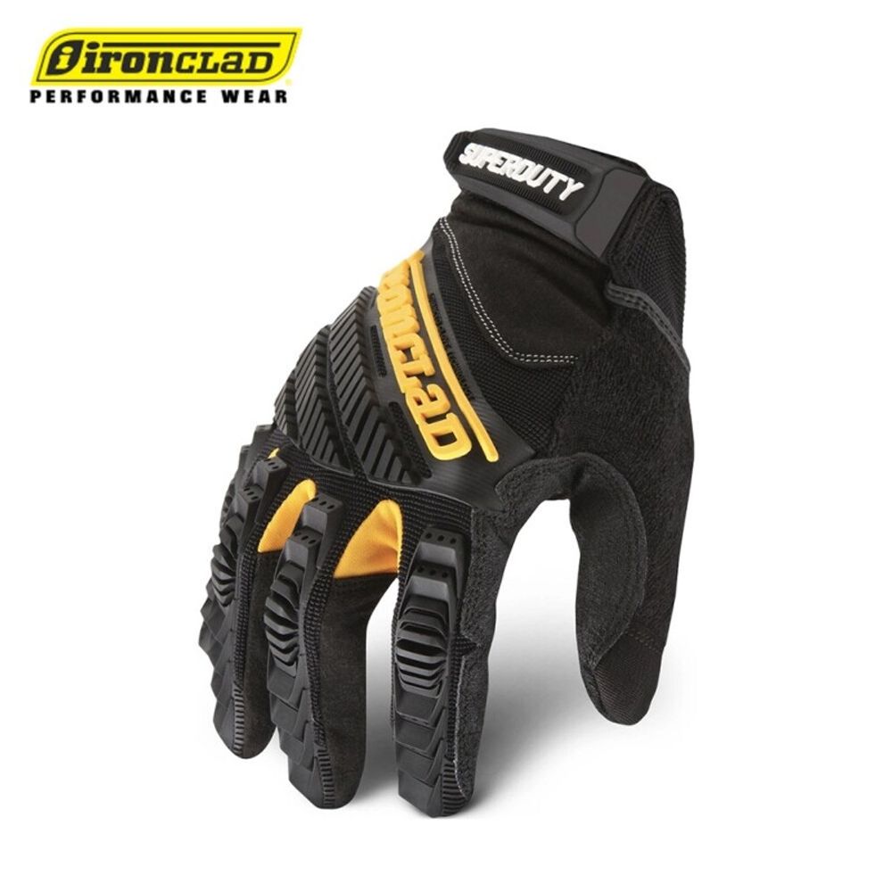 IRONCLAD Super Duty Anti-Impact Gloves, industrial/work gloves, machine washable, Velcro cuff, Inner - nylon, polyurethane, PVC / Outer - TPR pad