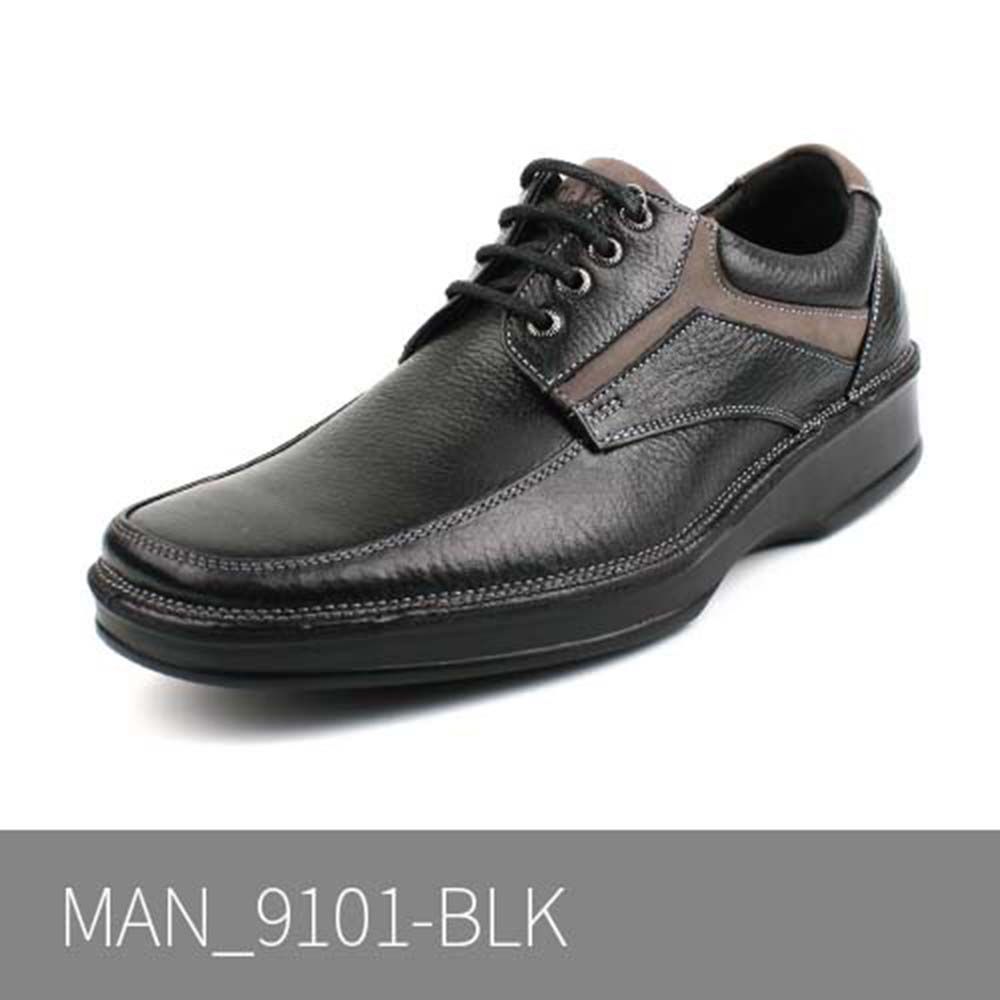 [Dr.K] Comfortable Oxford Dress for Mens 9101 BLACK-Leather Fashion Sneakers with Arch Support, Casual Orthotic Walking Shoes for Foot and Heel Pain Relief-Made in Korea