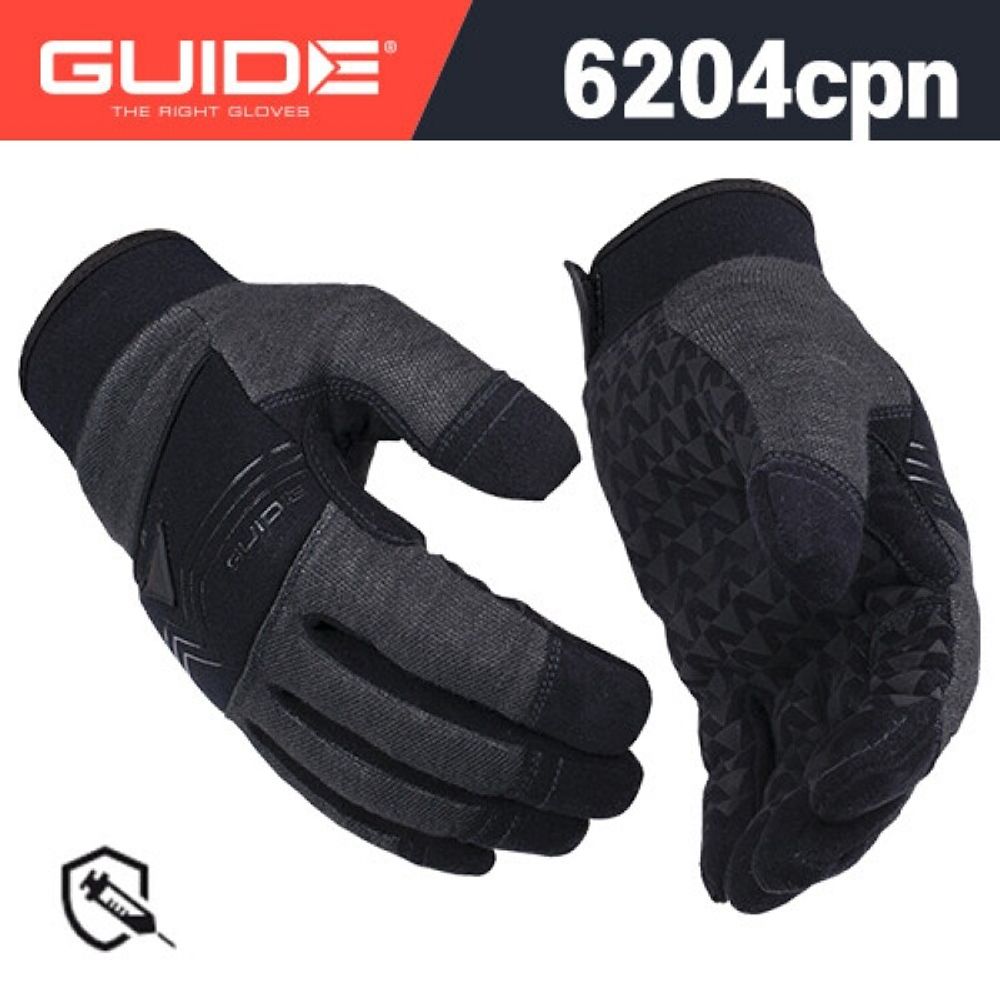 GUIDE NEEDLE PROTECTION GOLVES 6204CPN, Stag Proof Gloves, CE, ASTM F2878 7N (LEVEL3), Outer - synthetic leather, Kevlar thread, neoprene, silicone coating│Inner - polyester, fleece