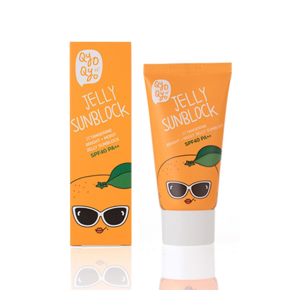 [QyoQyo] Tangerine Bright+Moist Jelly Sunscreen | SPF 40 UV Protection & Hydration Made in Korea