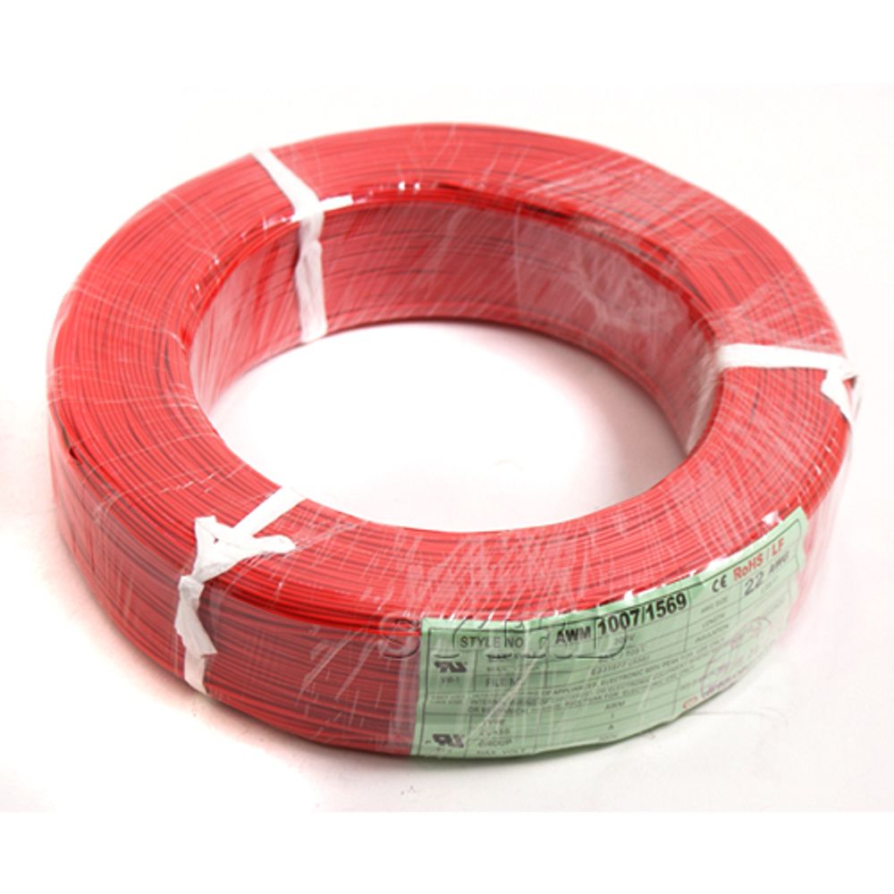 DAEWON Electric Wire 22AWG RED 1ROLL, 610M, 0.4MM, PVC Insulated Wire, UL1007 CE Certified, Flame Retardant