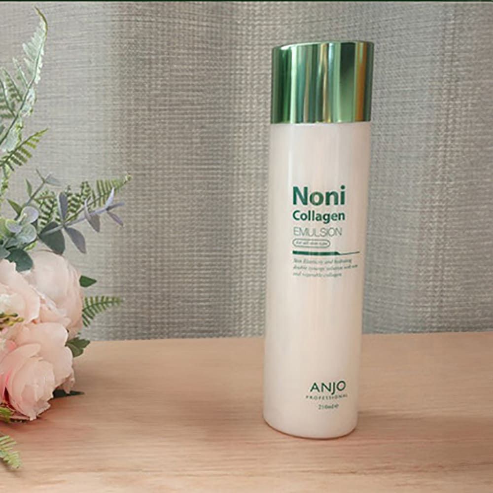 ANJO Noni Collagen Emulsion 210ml Anti-Aging Double Functionality Brightening Wrinkle Care Plant-Based Collagen Moisturizer _ Made in Korea