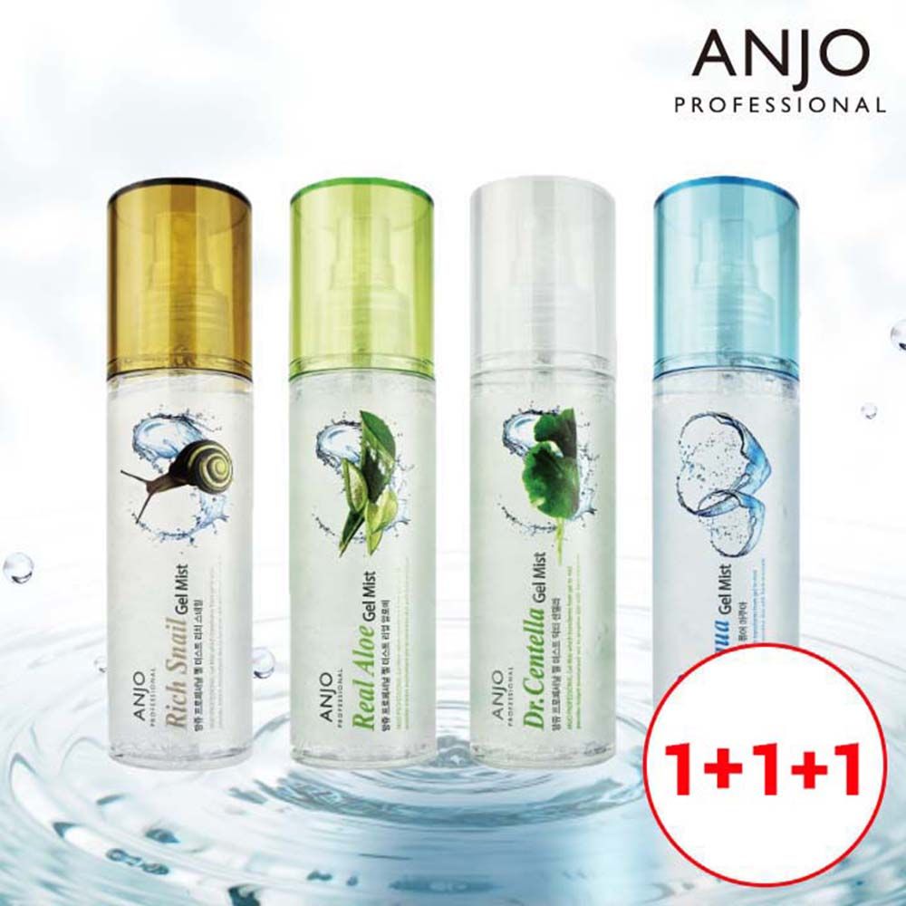 ANJO Professional Soothing Gel Mist 120ml [ 1+1+1] 4 Types Aloe Centella Aqua Snail Hydrating Spray _ Made in Korea