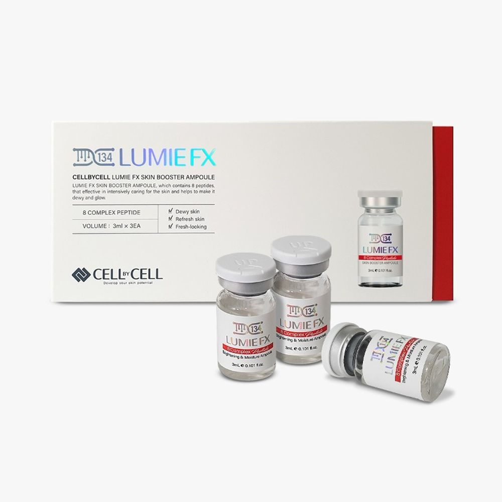 [CELLBYCELL] Lumie FX Skin Booster Ampoule 3mL* 3ea  - Revitalize Your Skin with 8 Peptides! Made in Korea