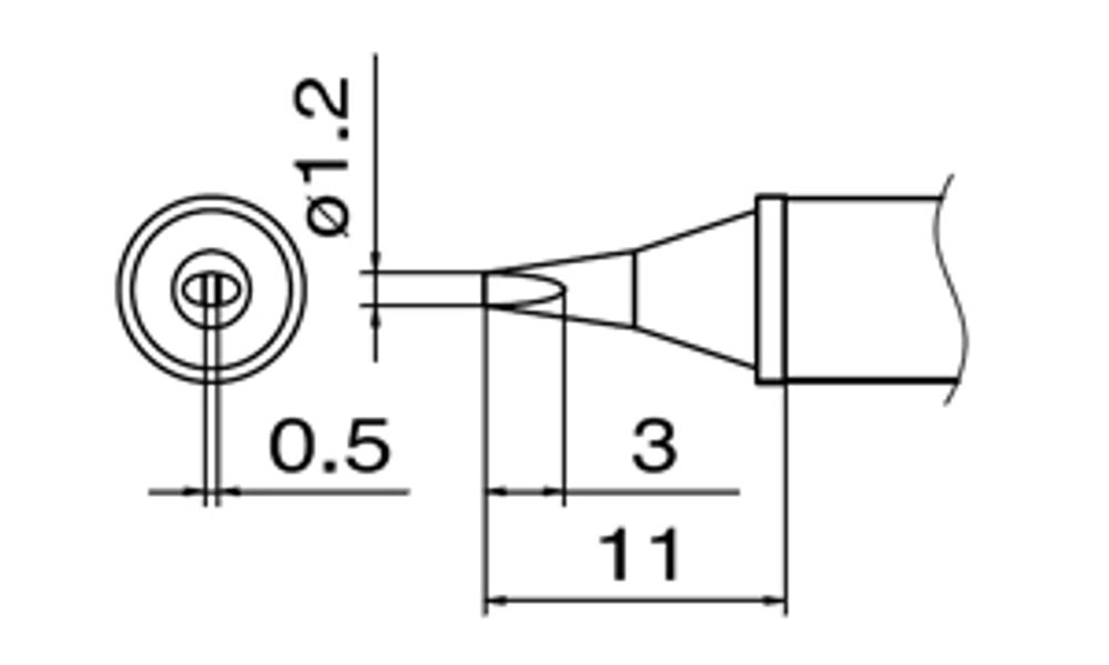 HAKKO Soldering Tip For SMD/FX-951, T12-SERIES, Heavy Dut Type, T12-WD12