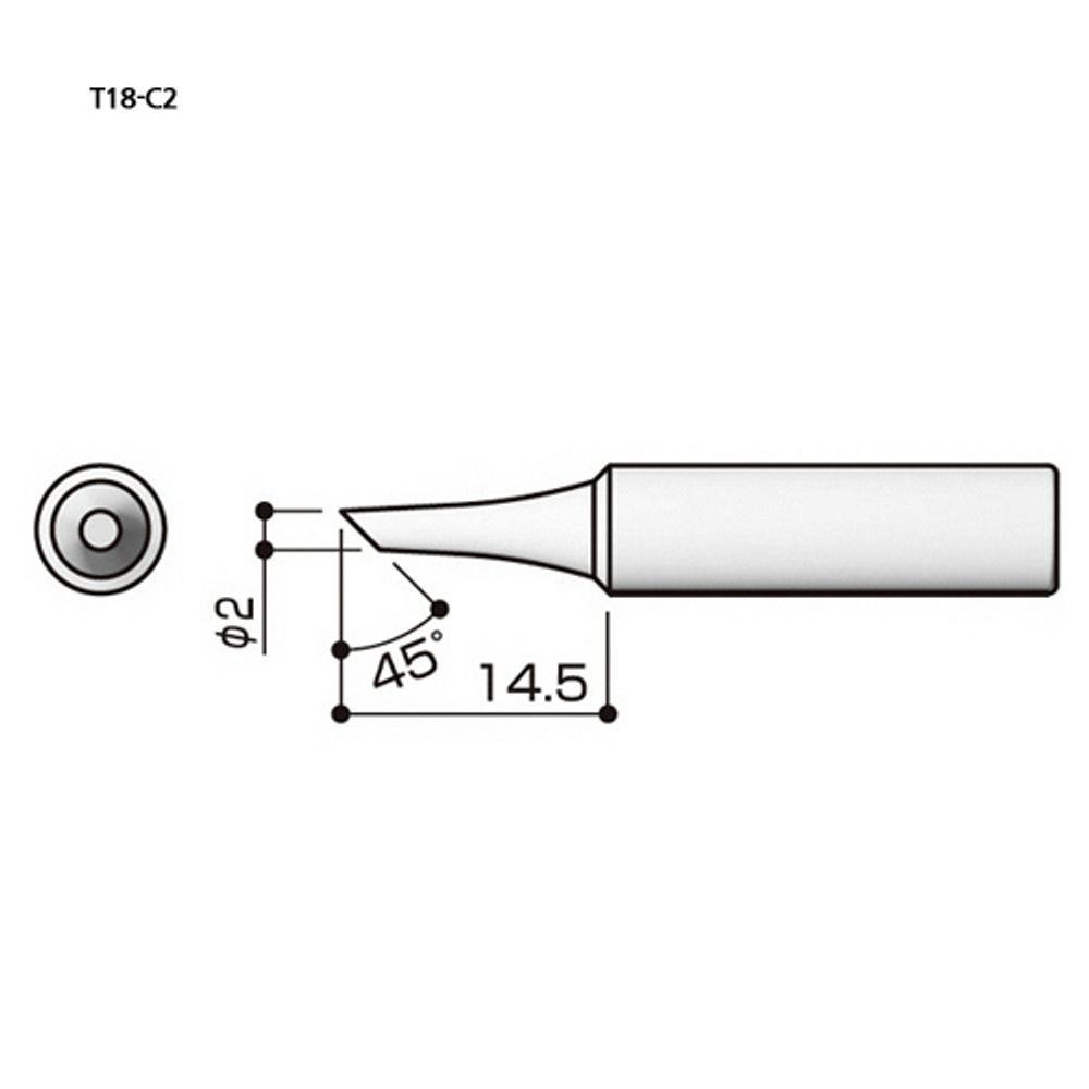 HAKKO Soldering Tip For FX-888D T18-SERIES, T18-C2