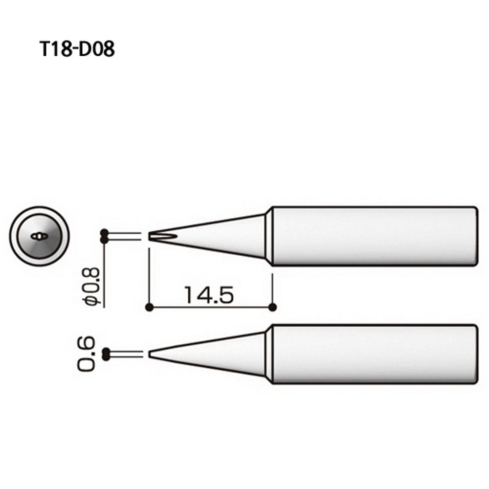 HAKKO Soldering Tip For FX-888D T18-SERIES, T18-D08