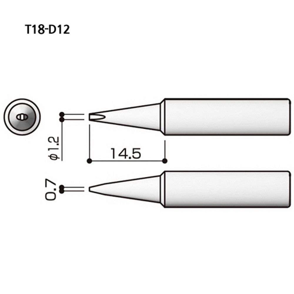 HAKKO Soldering Tip For FX-888D T18-SERIES, T18-D12