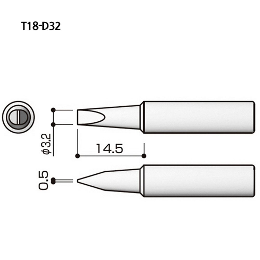 HAKKO Soldering Tip For FX-888D T18-SERIES, T18-D32