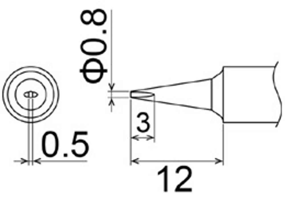 HAKKO T22 Soldering Iron Tip Series T22-D08, For FM-2030/FM-2031 Soldering Tip