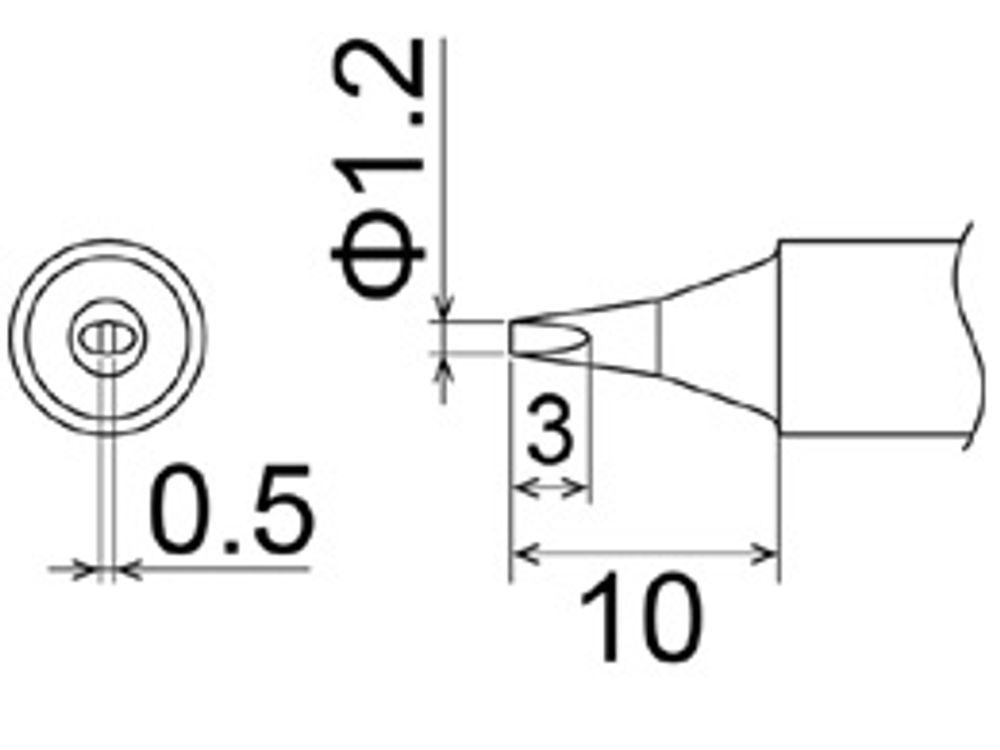 HAKKO T22 Soldering Iron Tip Series T22-D12, For FM-2030/FM-2031 Soldering Tip