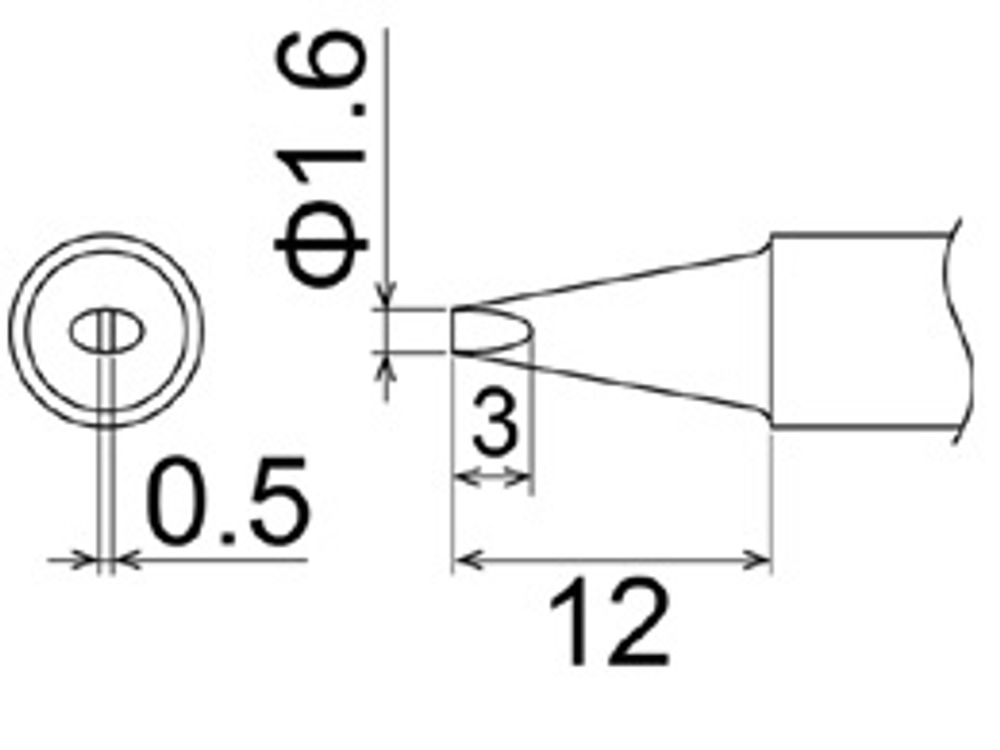 HAKKO T22 Soldering Iron Tip Series T22-D16, For FM-2030/FM-2031 Soldering Tip