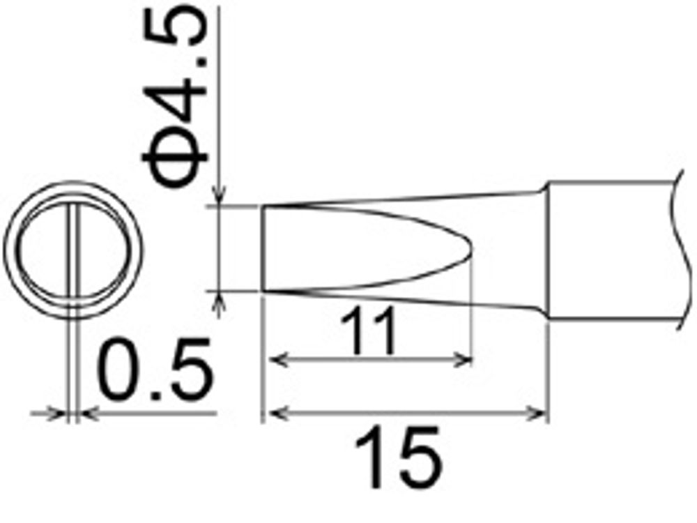 HAKKO T22 Soldering Iron Tip Series T22-D45, For FM-2030/FM-2031 Soldering Tip