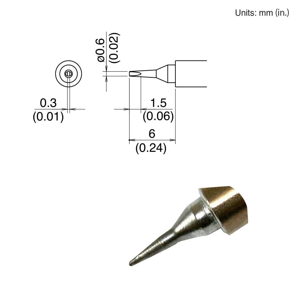 HAKKO Soldering Iron Tip T30-D06 Chisel Tip, T30 Series For FM-2032