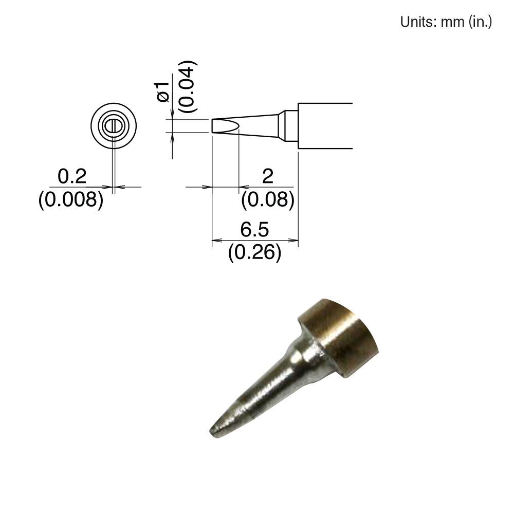 HAKKO Soldering Iron Tip T30-D1 Chisel Tip, T30 Series For FM-2032