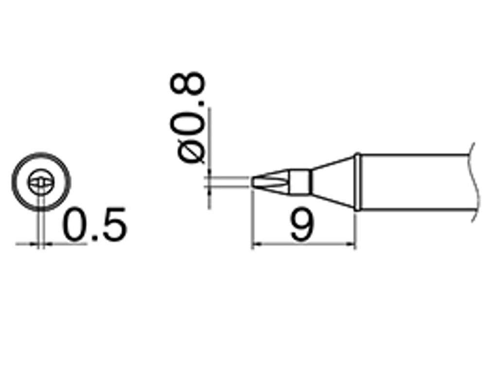 HAKKO Soldering Iron Tip T31-01D08, CHISEL Tip, 840°F / 450°C For FX-100, T31 Series