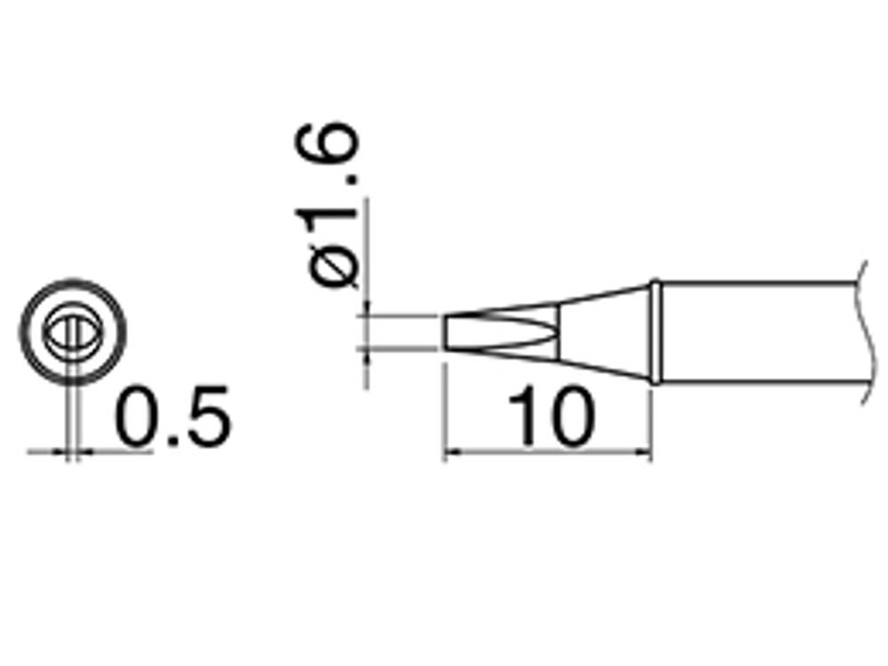 HAKKO Soldering Iron Tip T31-01D16, CHISEL Tip, 840°F / 450°C For FX-100, T31 Series