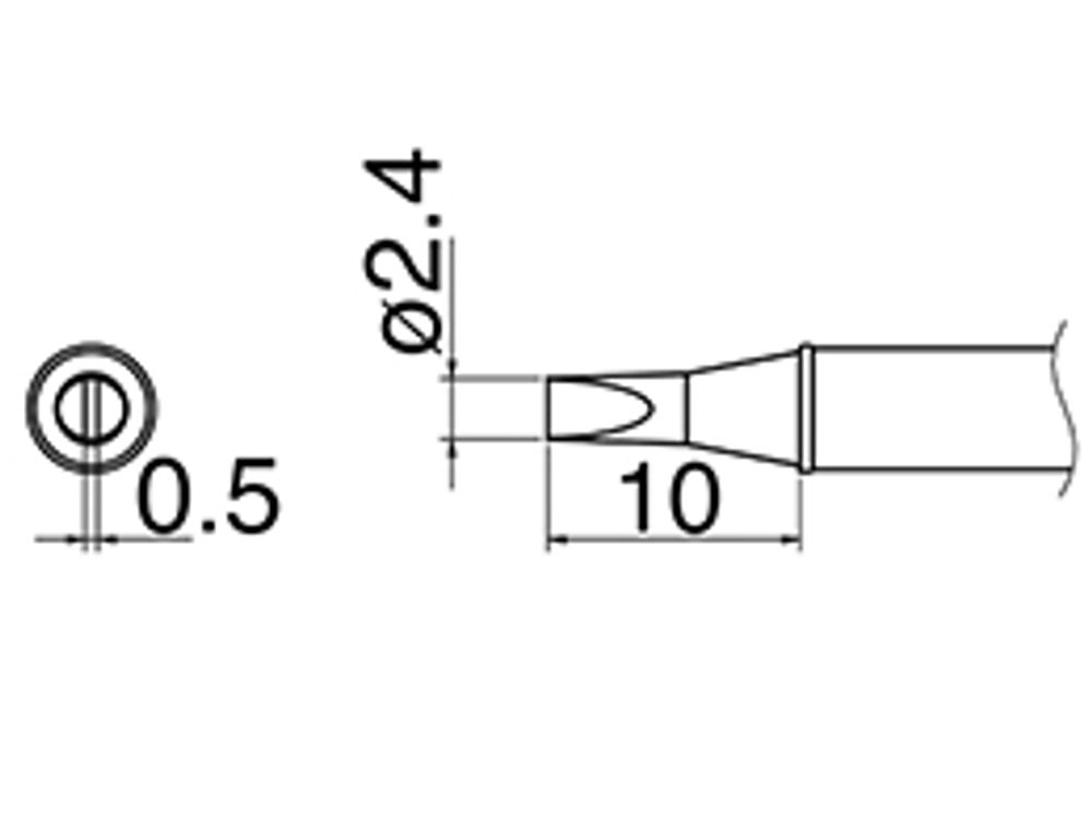 HAKKO Soldering Iron Tip T31-01D24, CHISEL Tip, 840°F / 450°C For FX-100, T31 Series