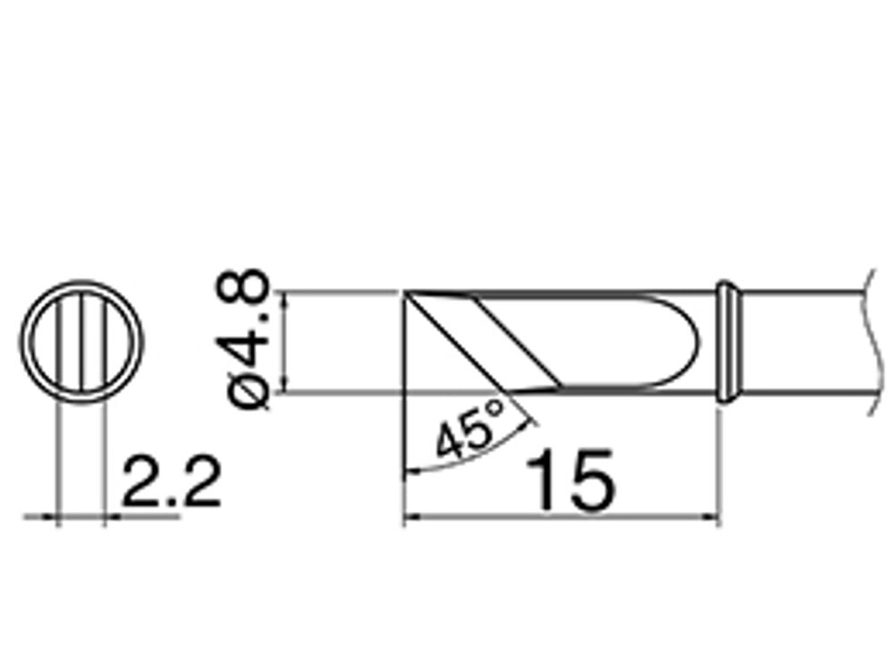 HAKKO Soldering Iron Tip T31-01KU, Knife Tip, 840°F / 450°C For FX-100, T31 Series