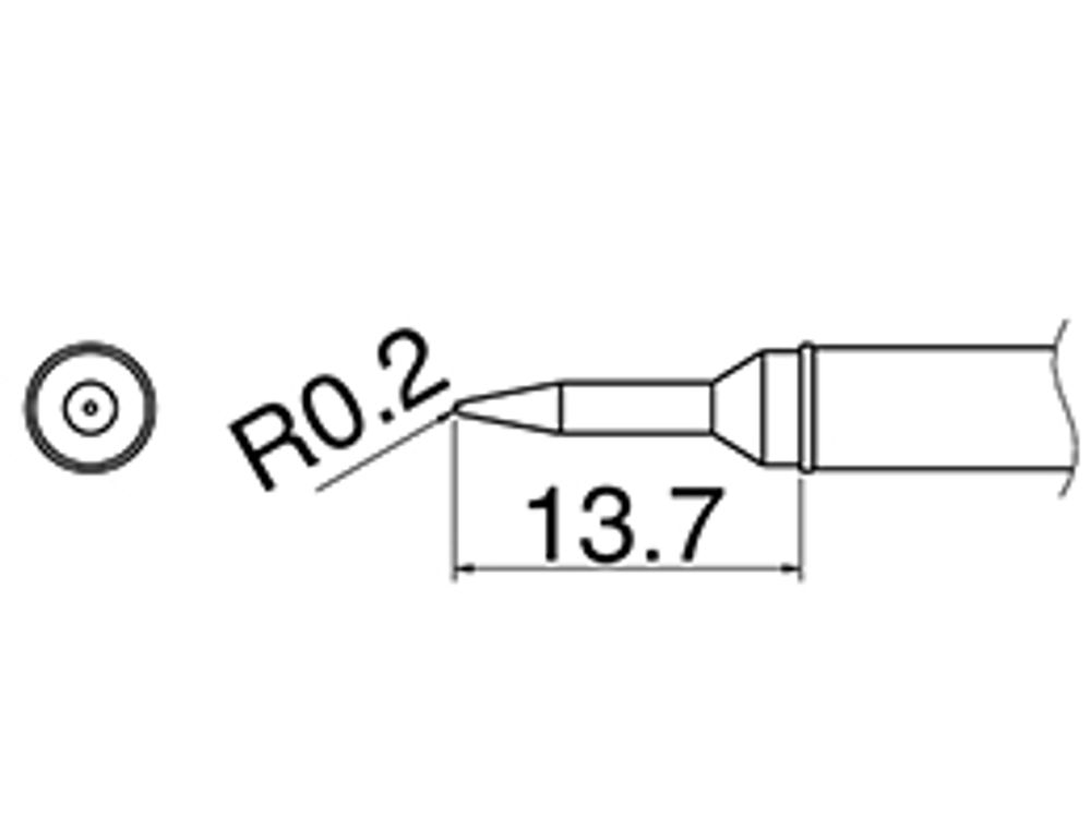 HAKKO Soldering Iron Tip T31-01SBL, Conical Tip, 840°F / 450°C For FX-100, T31 Series