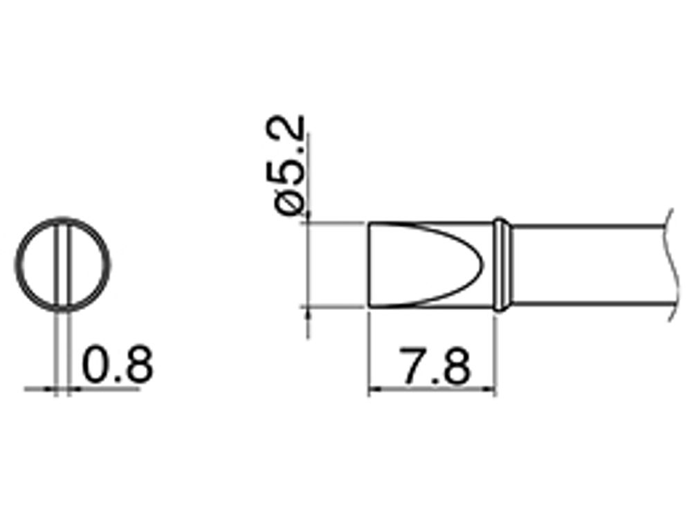 HAKKO Soldering Iron Tip T31-02D52, Chisel Tip, 750°F / 400°C For FX-100, T31 Series