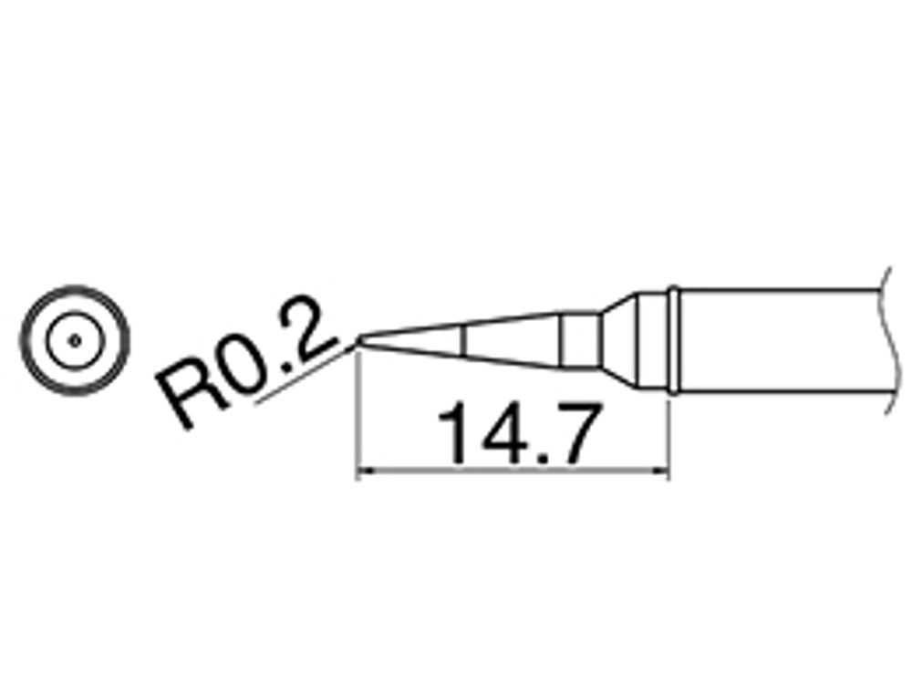 HAKKO Soldering Iron Tip T31-02IL, Conical Tip, 750°F / 400°C For FX-100, T31 Series