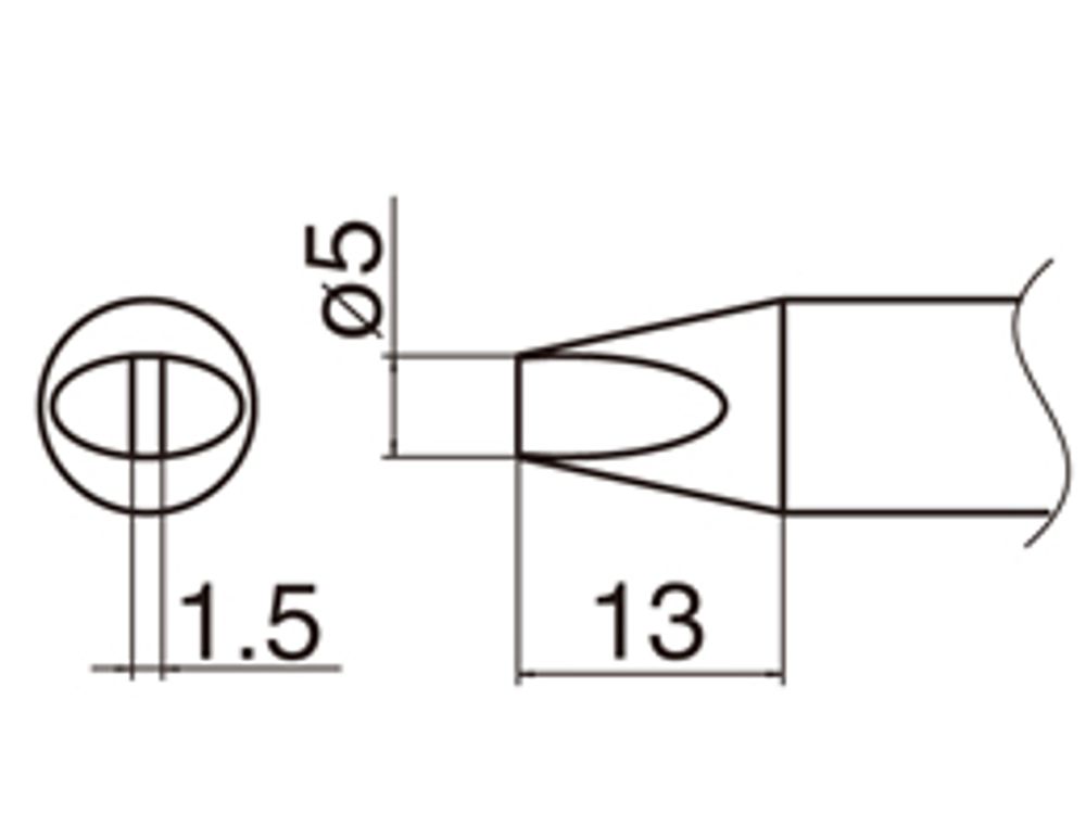 HAKKO Soldering Iron Tip T33-D5, Chisel Tip, For FX-801, T33 Series