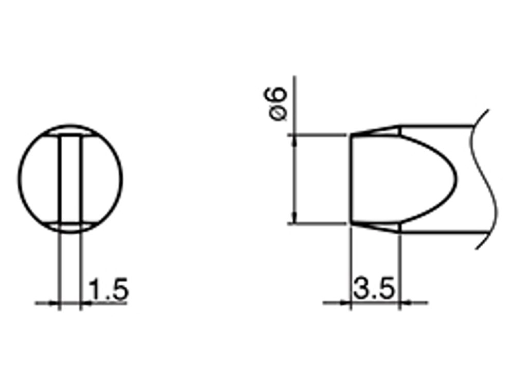 HAKKO Soldering Iron Tip T33-SSD6, Slim Chisel Tip, For FX-801, T33 Series