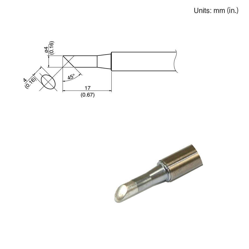 HAKKO Soldering Iron Tip T34-C4, Bevel Tip, For FX-650, T34 Series