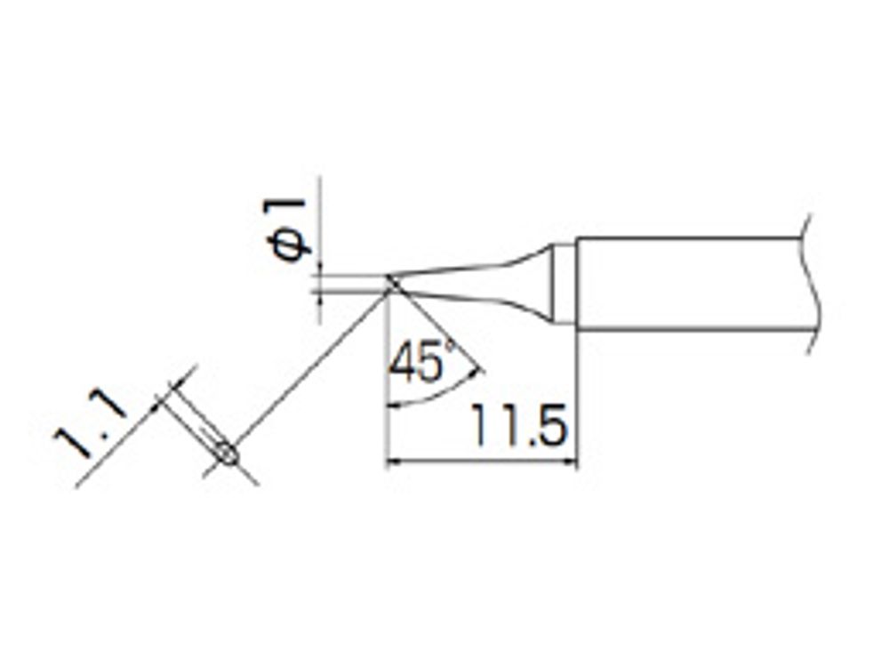 HAKKO Soldering Tip For N2 FX-951, FM-2026 TIP T13-SERIES, T13-BC1