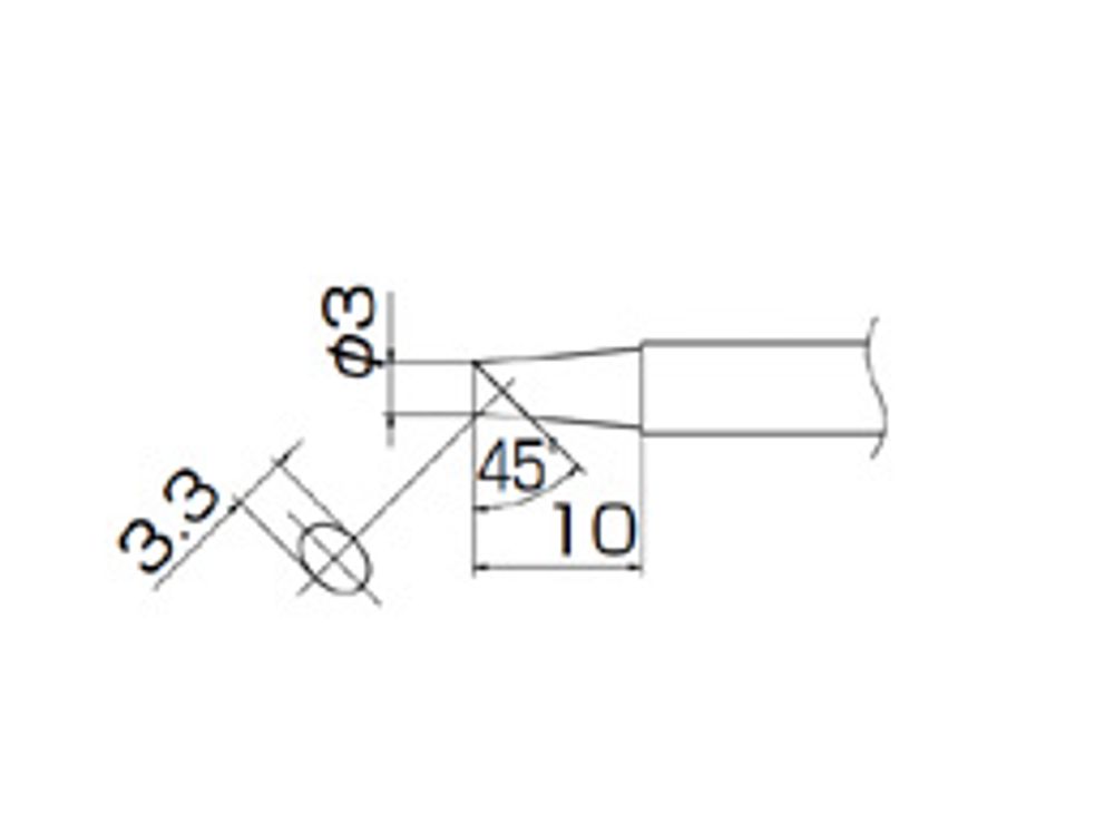 HAKKO Soldering Tip For N2 FX-951, FM-2026 TIP T13-SERIES, T13-BC3