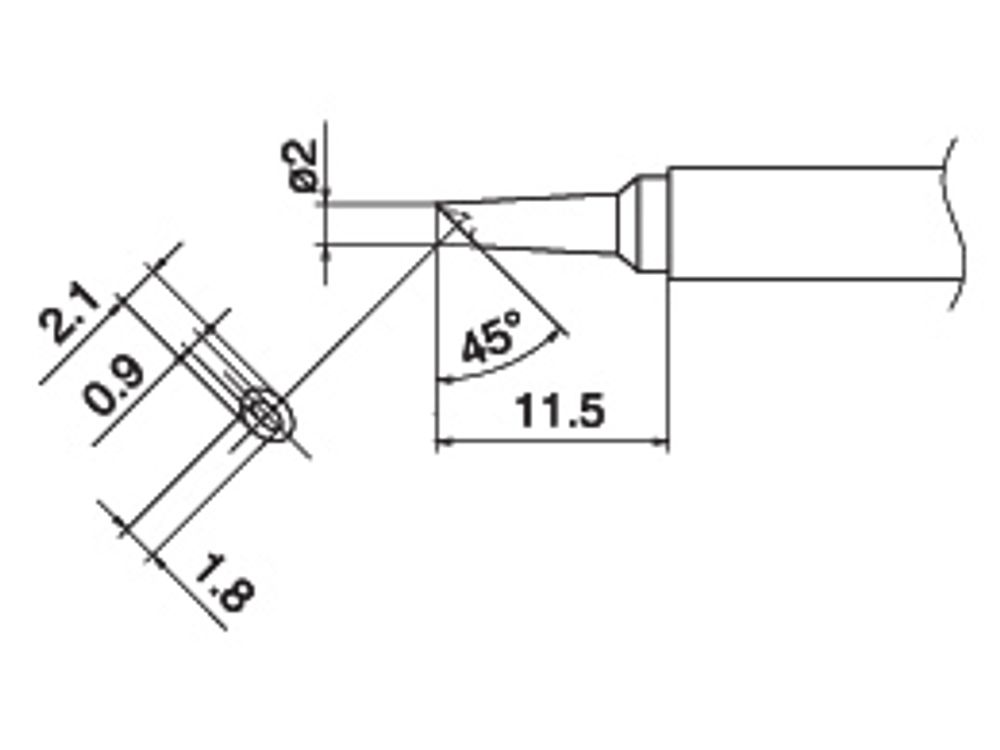 HAKKO Soldering Tip For N2 FX-951, FM-2026 TIP T13-SERIES, T13-BCM2