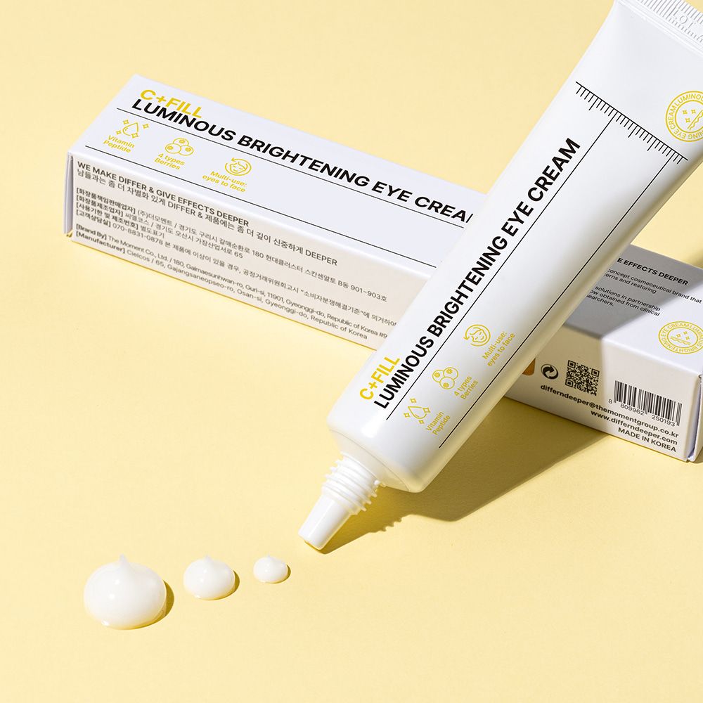 DIFFER&DEEPER Luminous Brightening Eye Cream with Vitamin Peptide and Berry Complex for Dark Circles and Radiant Skin _ Made in Korea
