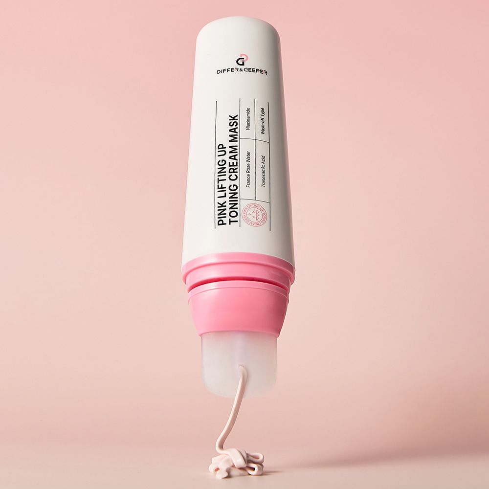 DIFFER&DEEPER Pink Lifting Up Toning Cream Mask for Skin Brightening Elasticity Improvement and Dark Spot Care _ Made in Korea