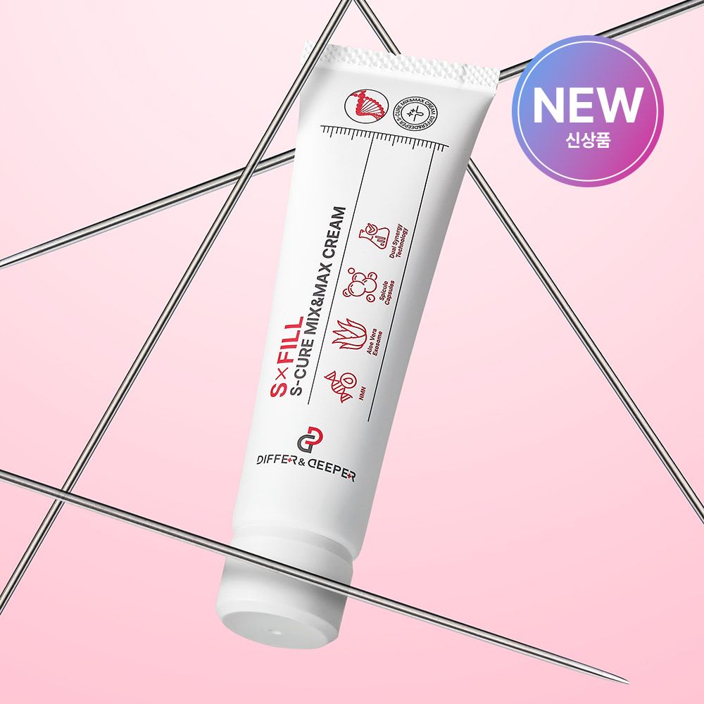 DIFFER&DEEPER S-Cure Mix and Max Cream Pore Tightening with NMN Aloe Exosome and Capsule Spicules _ Made in Korea