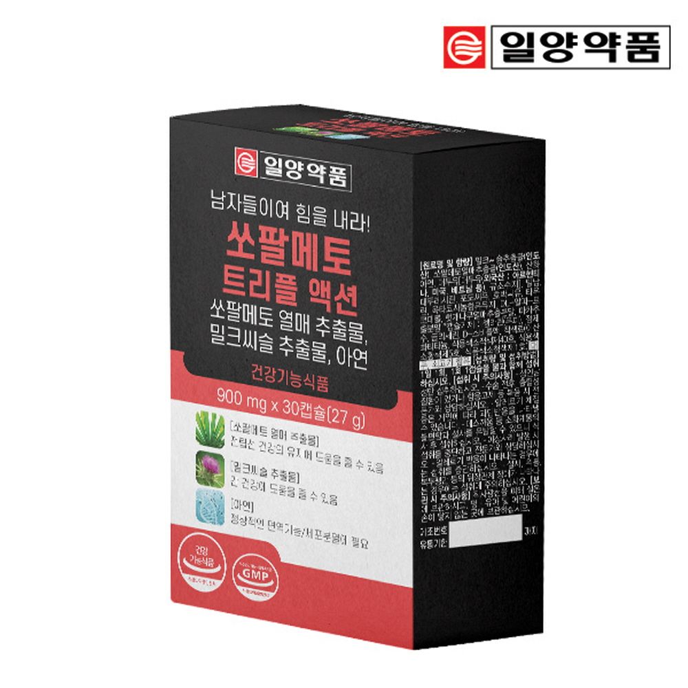 [ILYANG Pharmaceutical ]  Saw Palmetto Triple Action - 900mg x 30 Capsules | Comprehensive Support for Prostate, Liver Health, and Vitality Made in Korea