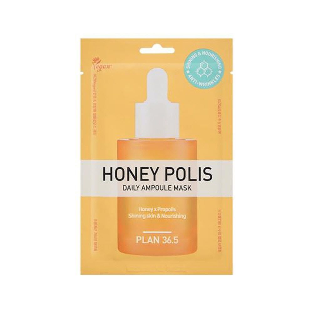 [PLAN36.5] PLAN36.5 Honey Propolis Daily Mask (10 Sheets) | Experience Radiant Skin with Royal Jelly & Propolis Essence _ Made in Korea