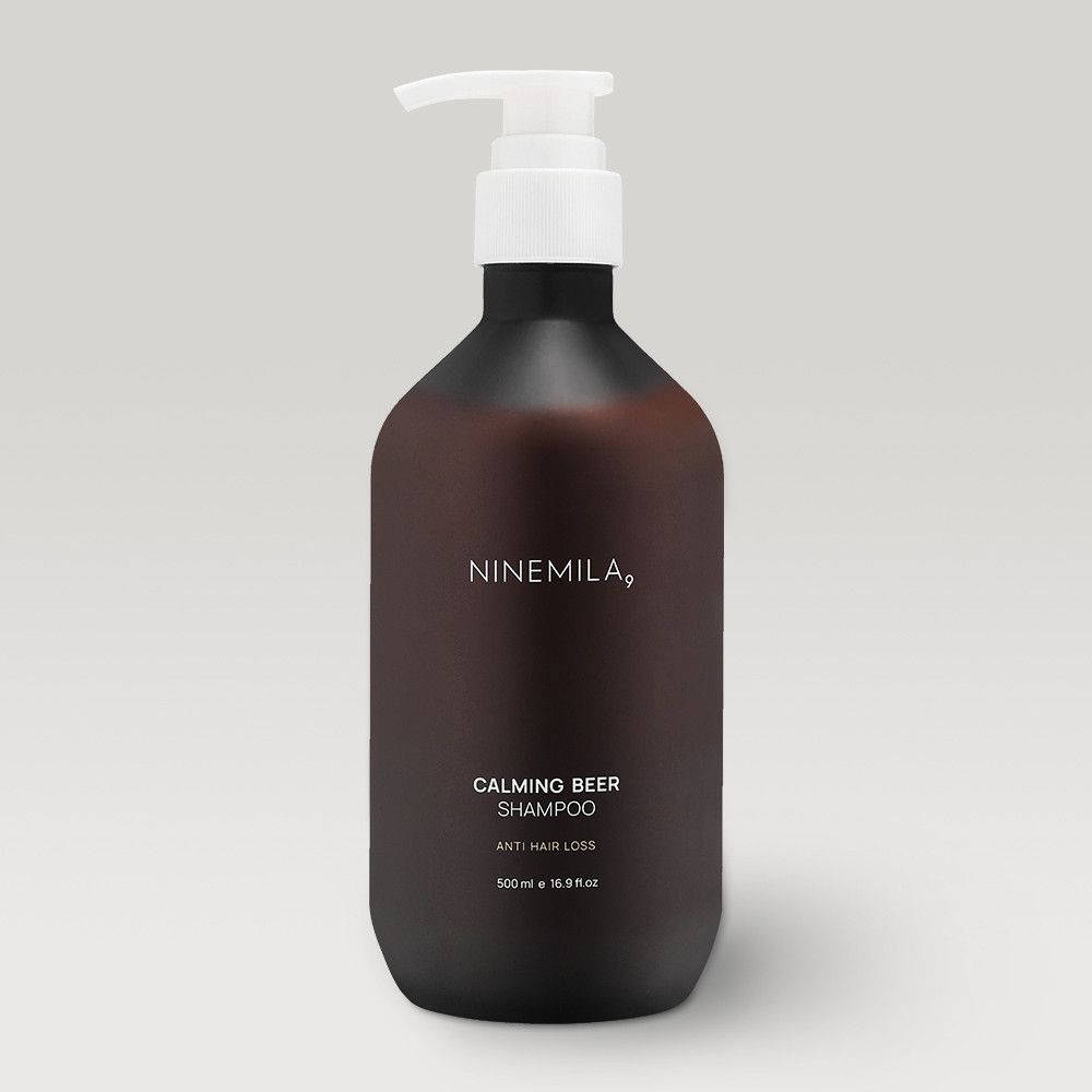 [NINEMILA] Beer Yeast (Calming Beer) Hair Loss Shampoo 500ml - Patent-Protected Beer Yeast & Collagen for Gentle Scalp Care  Made in Korea